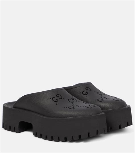 gucci black clogs|gucci slippers women.